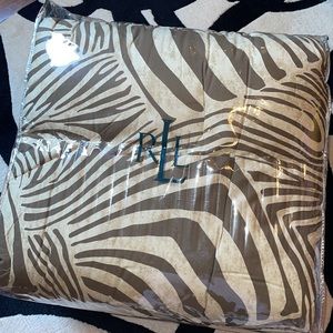 Ralph Lauren VICTORIA FALL brown zebra Queen Comforter Pillow sham Bed Skirt NEW
